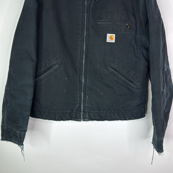 Carhartt J001 Black Detroit Blanket Lined Canvas Jacket 2013 Grunge Large - Picture 3 of 13